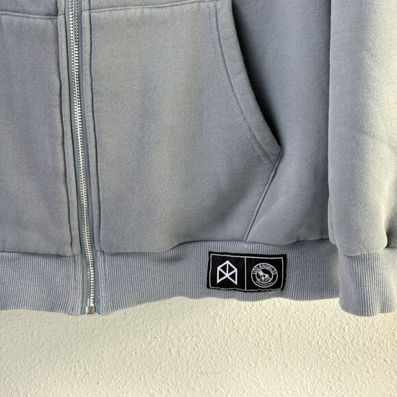 Rawgear Zip Up Fleece Hoodie Jacket Mens L Gray Ape Logo Long Sleeve - Picture 2 of 11